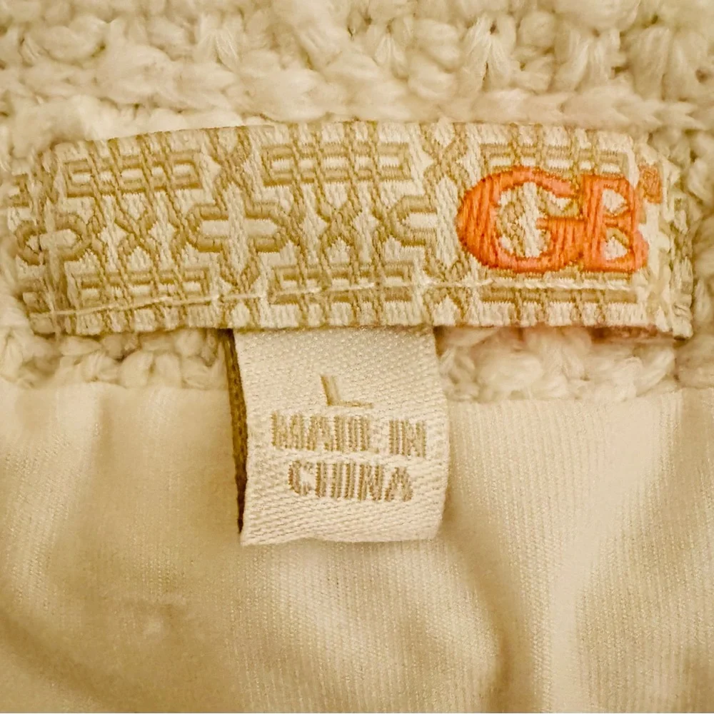 Gianni Bini Mini skirt Size L boutique crochet white Boho cottage cottagecore